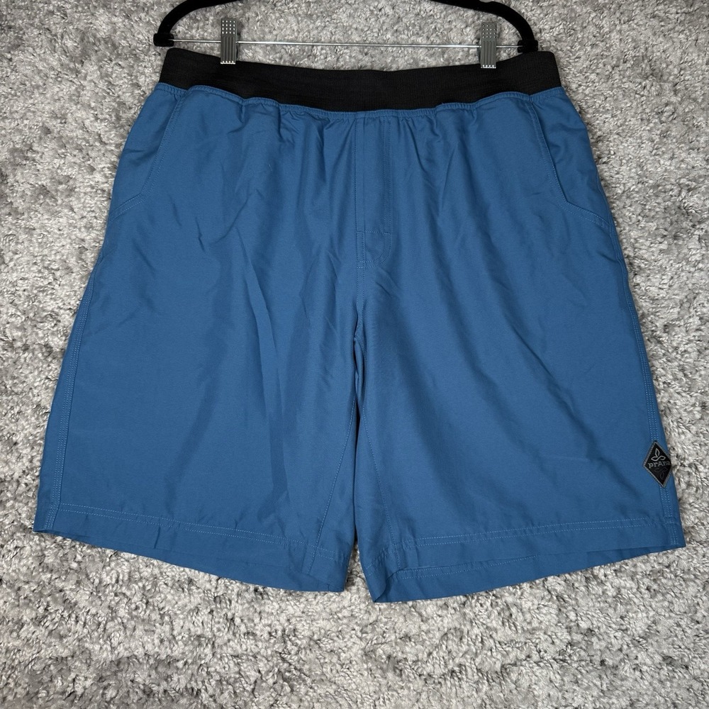 Men's Prana Mojo Shorts Size XL Blue Elastic Waist SPF 50 Outdoor Yoga, 1963761